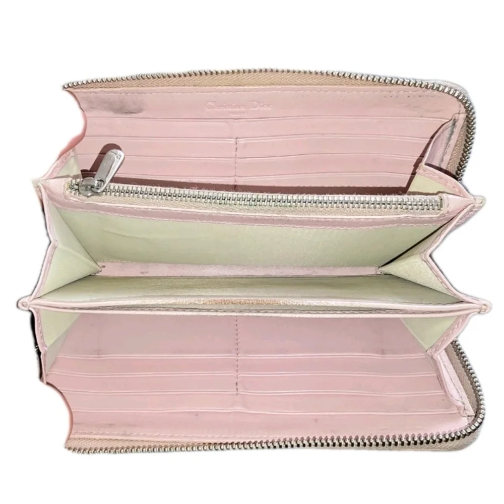 Christian Dior Baby Pink Embossed Patent Leather Women's Wallet